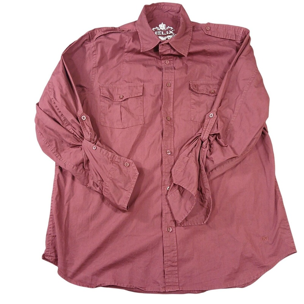HELIX‎ Men's Tactical Size XXL Red Button Up Shirt